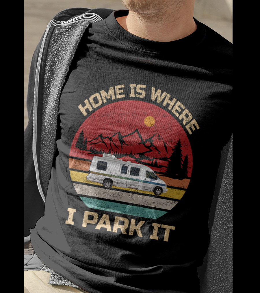 Home Is Where I Park It 95 Rialta Mountains Sun Retro T-Shirt