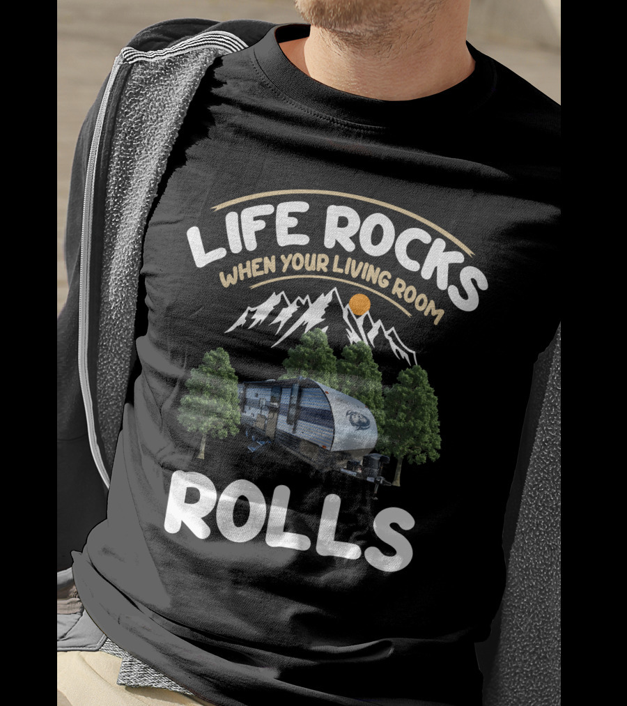 Life Rocks When Your Living Room Rolls Cherokee Grey Wolf 23DBH T-Shirt
