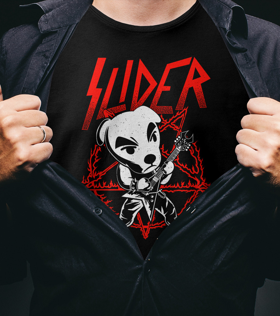 Slider Heavy Metal Animal Crossing Character T-Shirt