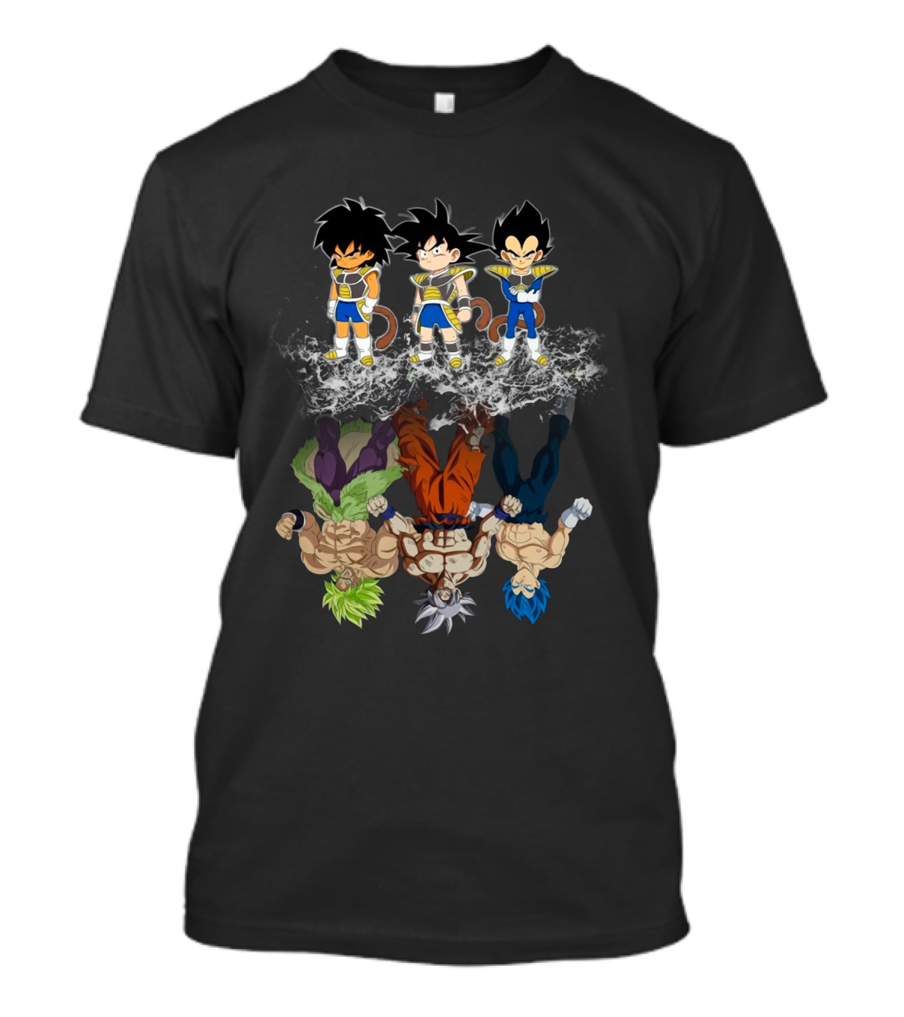 Broly Goku Vegeta Saiyan Reflection Super Saiyan Transformations T-Shirt