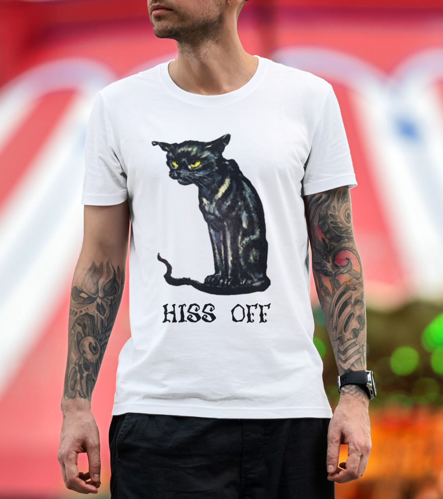Hiss Off Cat with Grumpy Black Cat T-Shirt