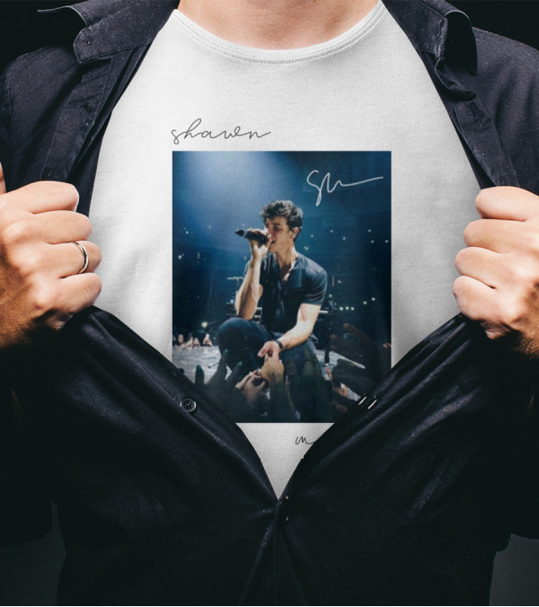 Shawn Mendes Signature Sm Concert Image T-Shirt
