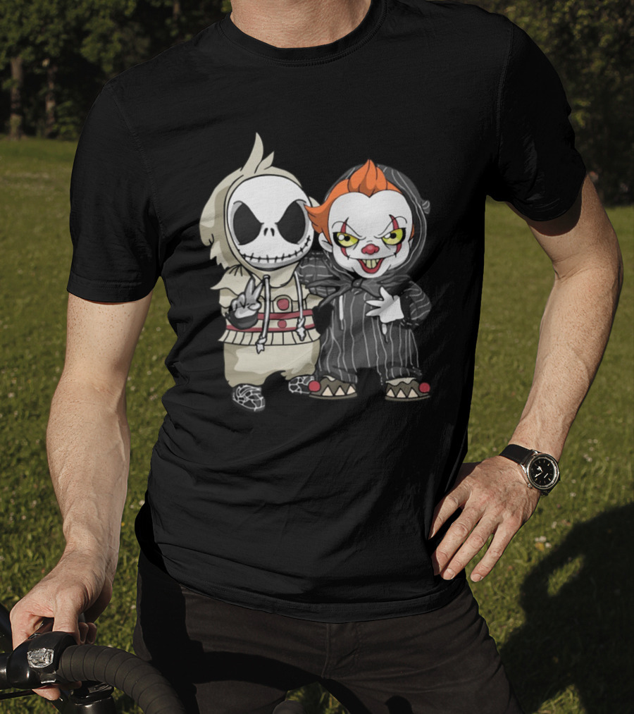 Baby Jack Skellington Pennywise Cute Horror Character Mashup T-Shirt