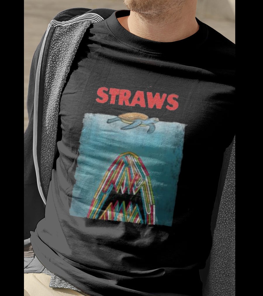STRAWS Turtle Ocean Straws Mouth T-Shirt