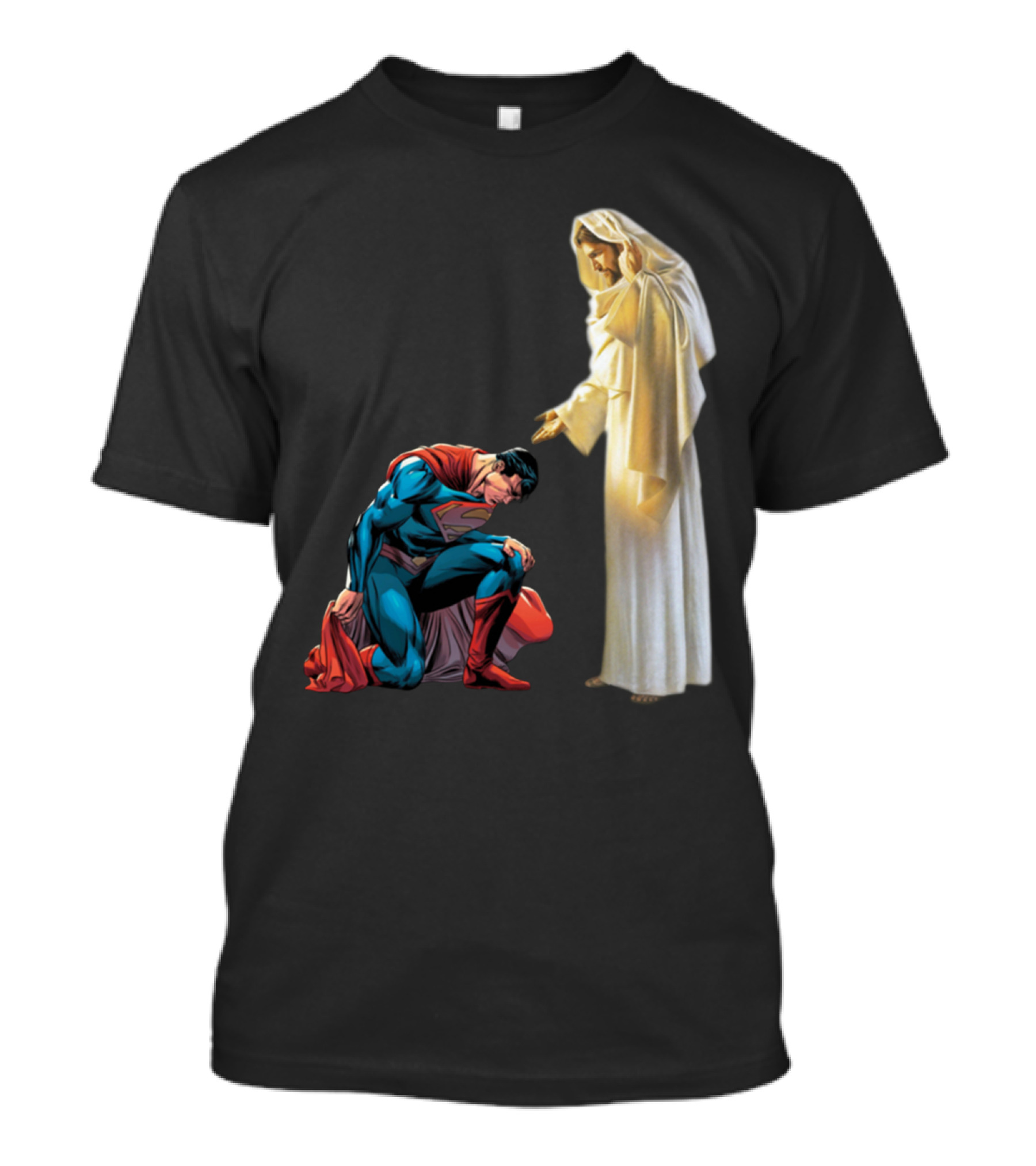 Superman Kneels Before God Jesus T-Shirt