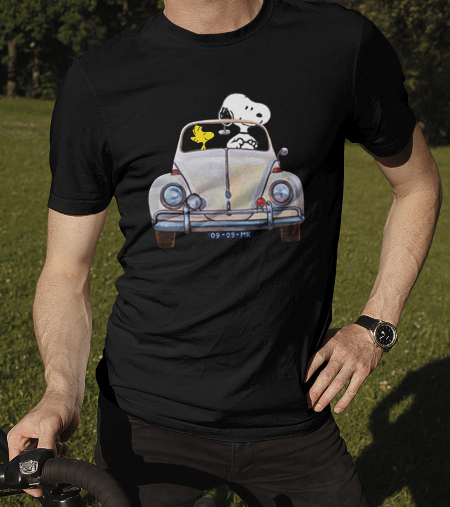 Snoopy And Woodstock 09-09-MK Car Adventure T-Shirt