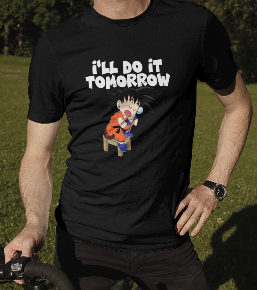 Goku I'll Do It Tomorrow Eating Ice Cream T-Shirt