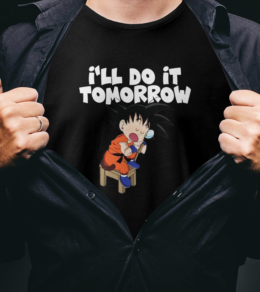 Goku I'll Do It Tomorrow Eating Ice Cream T-Shirt