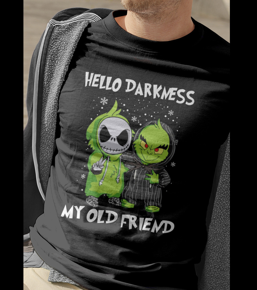 Hello Darkness My Old Friend Baby Jack And Grinch T-Shirt