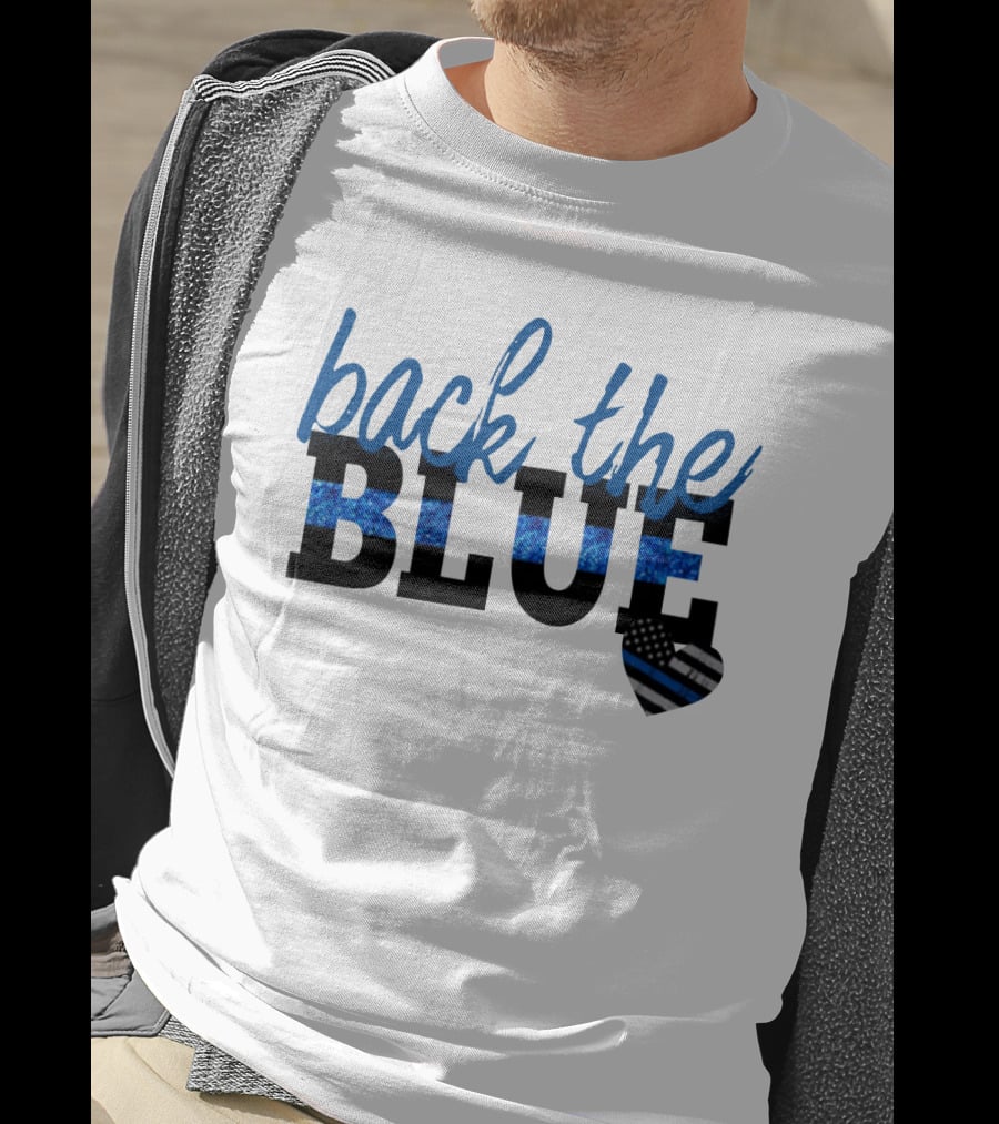 Back The Blue Thin Blue Line Heart T-Shirt