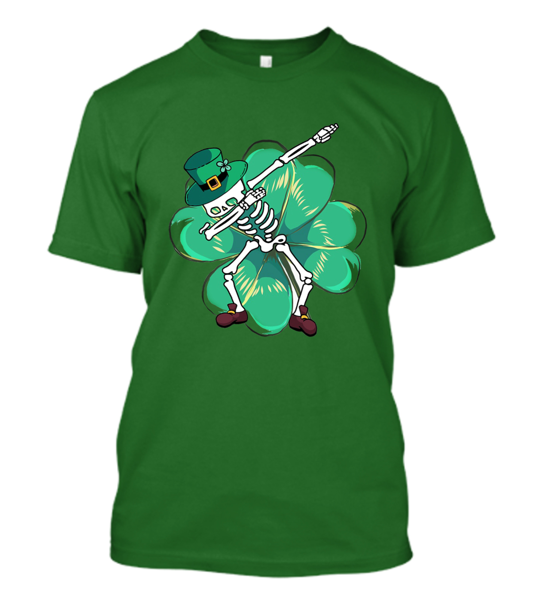 Dabbing Skeleton Leprechaun Shamrock St Patrick's Day T-Shirt