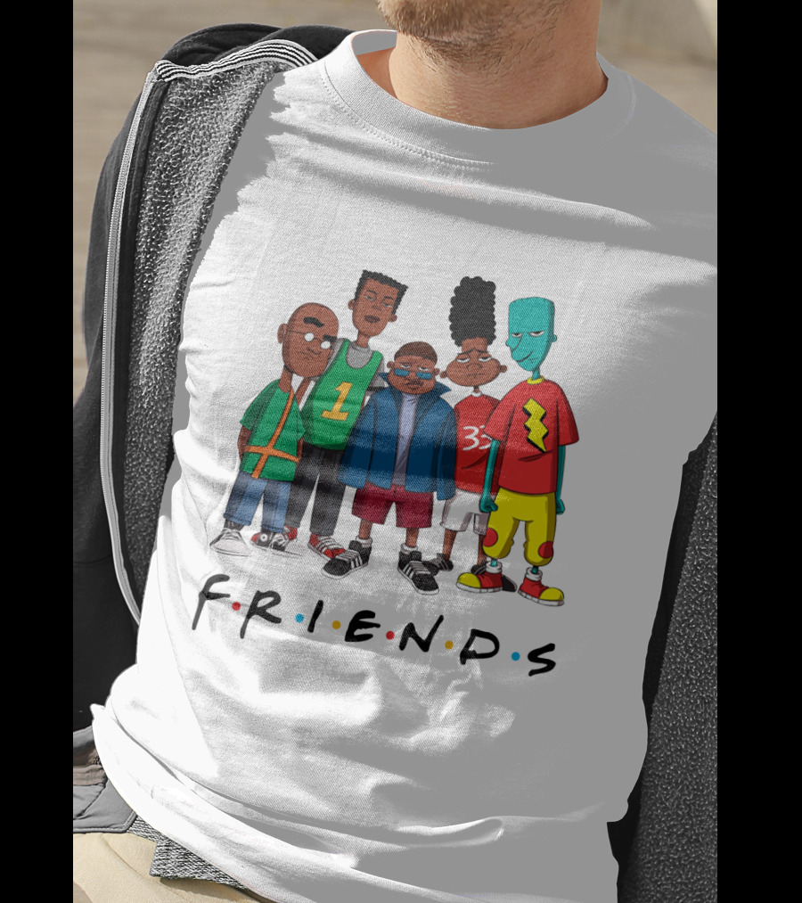 F.R.I.E.N.D.S Characters With 90s Animated T-Shirt