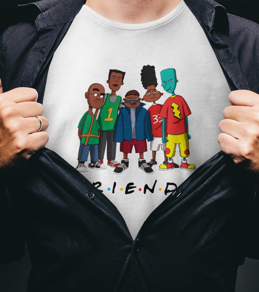 F.R.I.E.N.D.S Characters With 90s Animated T-Shirt