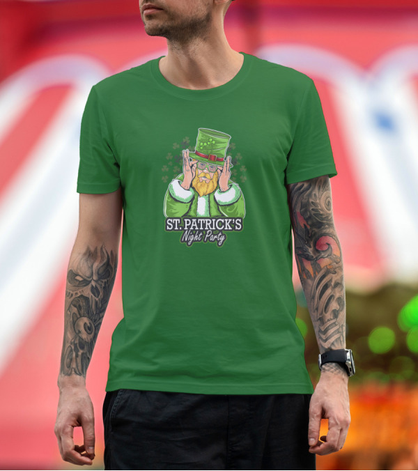 Premium T-Shirt: ST. PATRICK'S NIGHT PARTY Irish Leprechaun T-Shirt ST. PATRICK'S NIGHT PARTY Irish Leprechaun T-Shirt