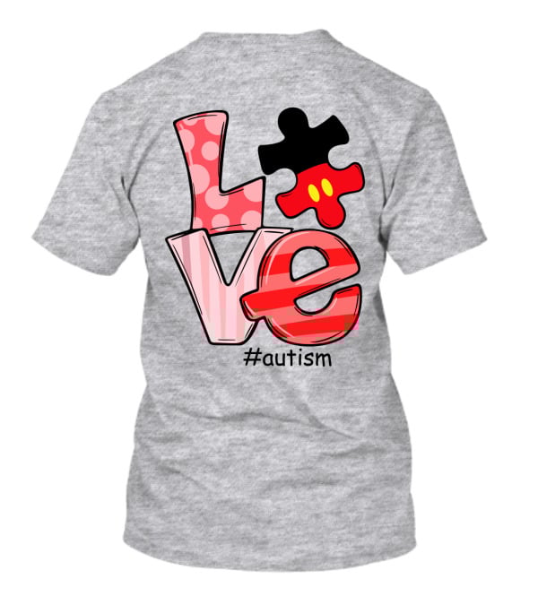LOVE Autism #autism Puzzle Piece Mouse T-Shirt