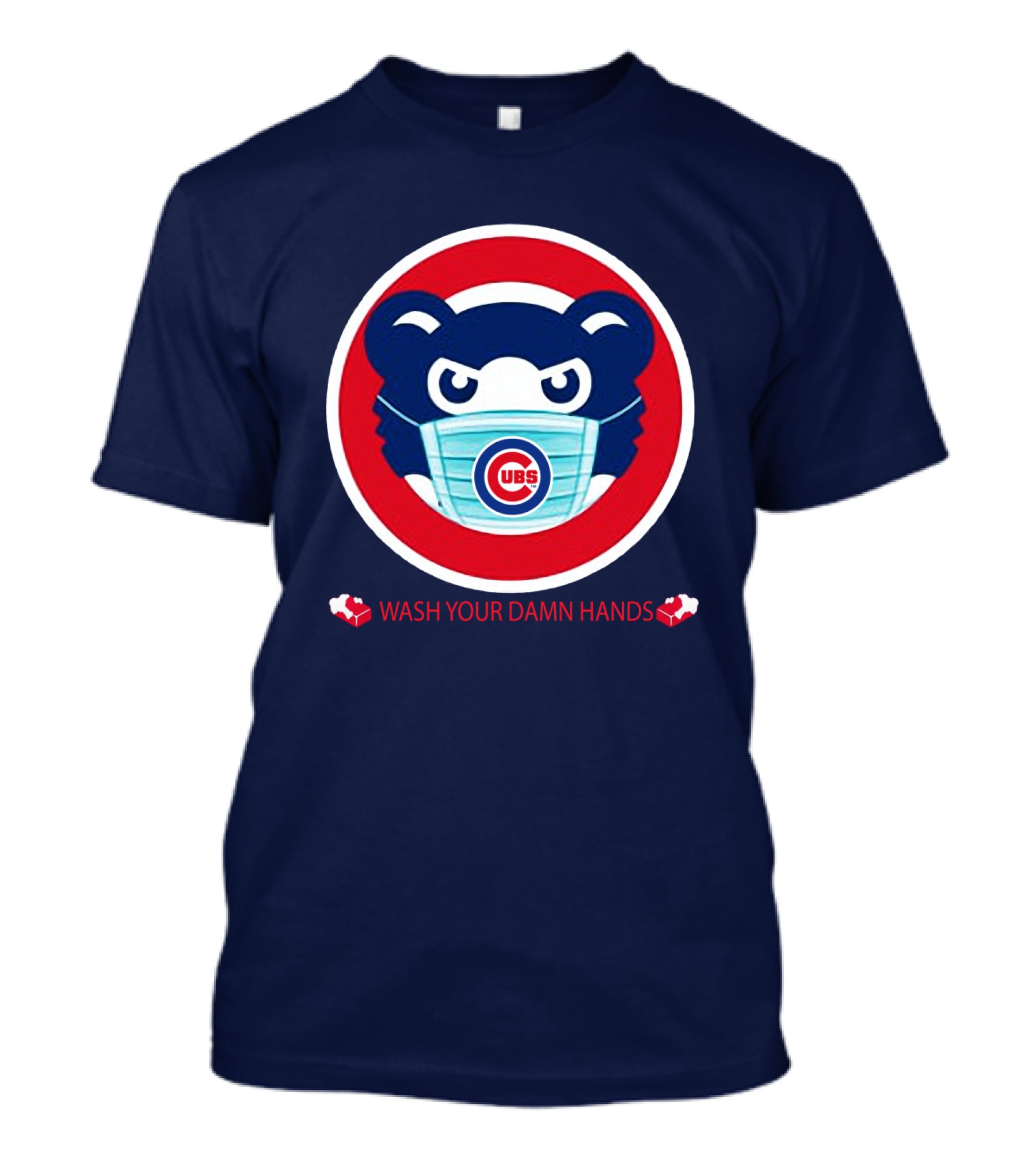 Chicago Cubs Masked Bear Wash Your Damn Hands T-Shirt