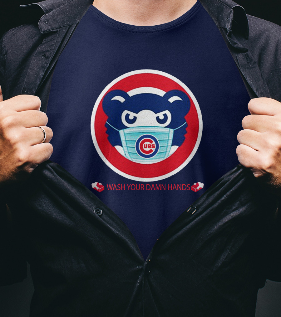 Chicago Cubs Masked Bear Wash Your Damn Hands T-Shirt