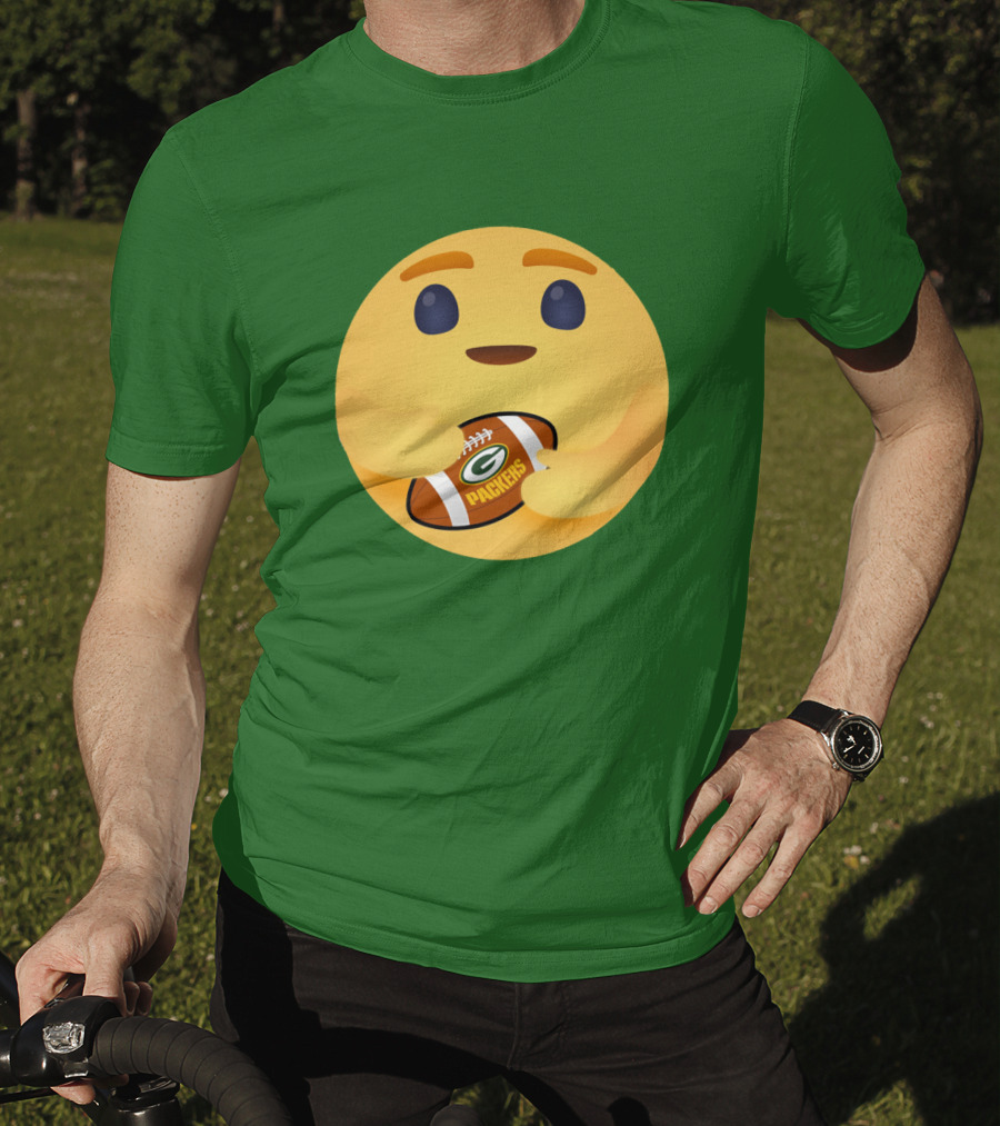 Care Emoji Hugs Green Bay Packers Football T-Shirt
