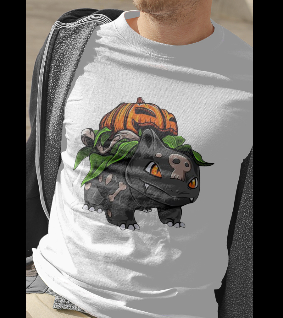 Halloween Bulbasaur Pumpkin Skeleton Spooky Pokemon T-Shirt
