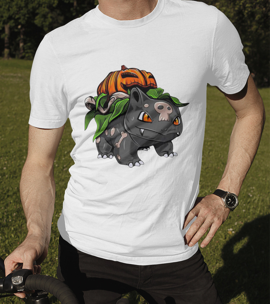 Halloween Bulbasaur Pumpkin Skeleton Spooky Pokemon T-Shirt