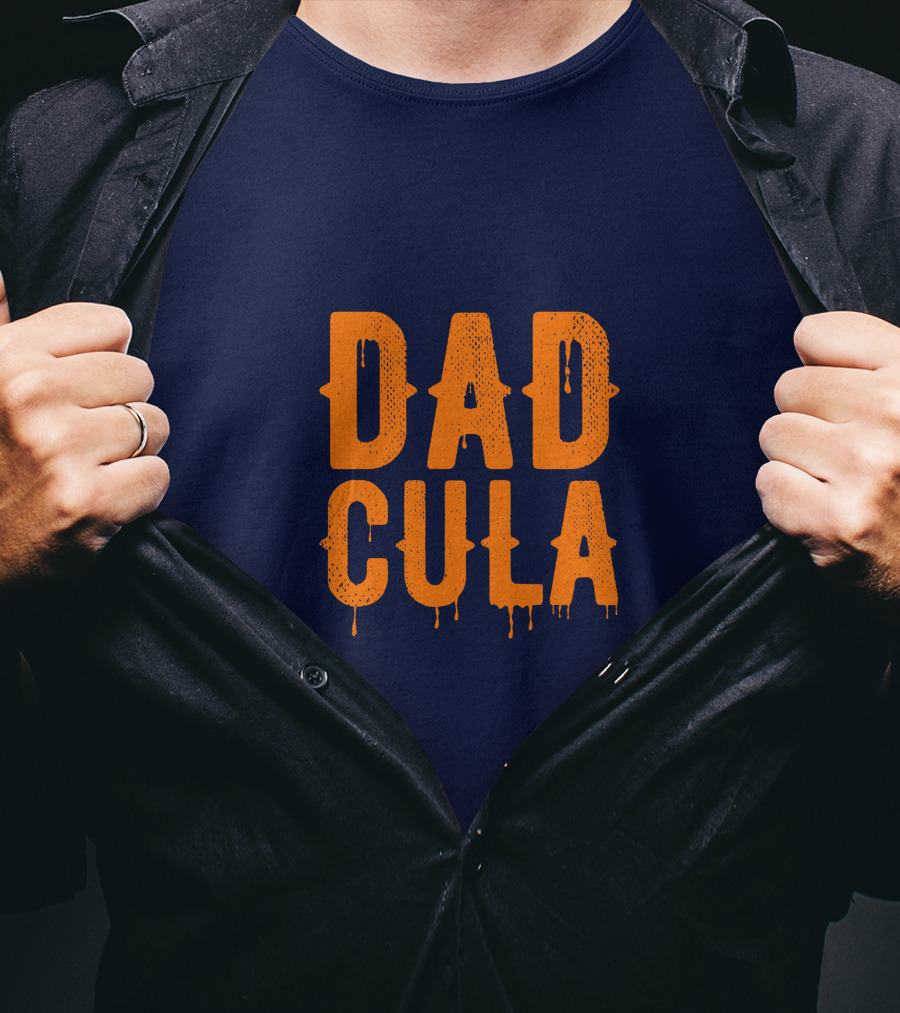 Dadcula Funny Dad Spooky Halloween Vampire Joke T-Shirt
