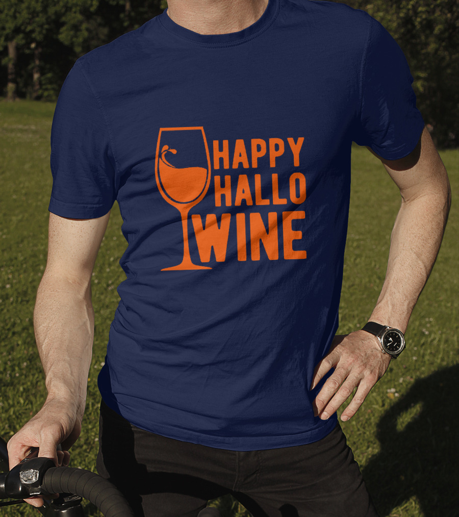 Happy HalloWine Wine Glass Halloween T-Shirt