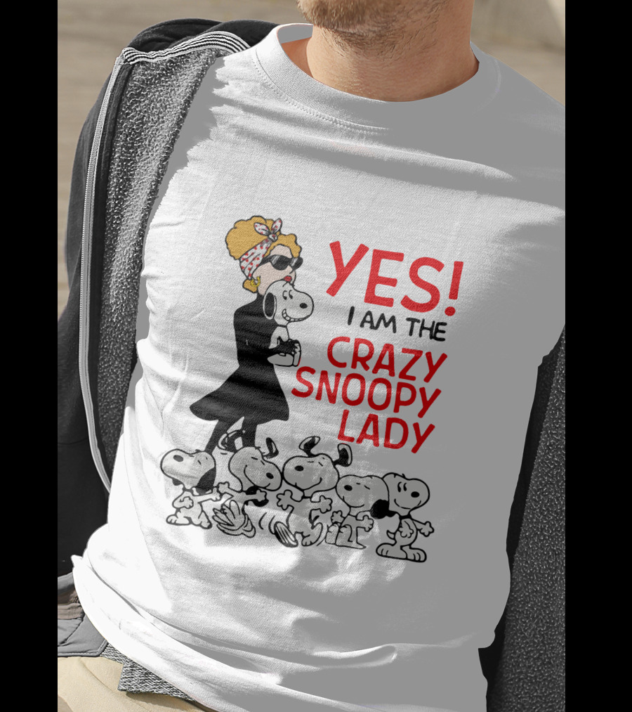YES I Am The Crazy Snoopy Lady With Retro Snoopy Characters T-Shirt