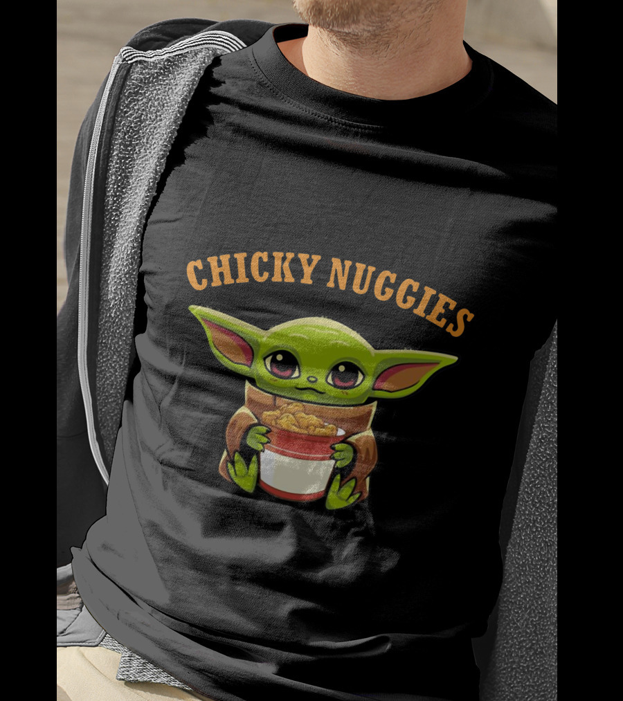 Chicky Nuggies Baby Yoda Holding Nugget Bowl T-Shirt