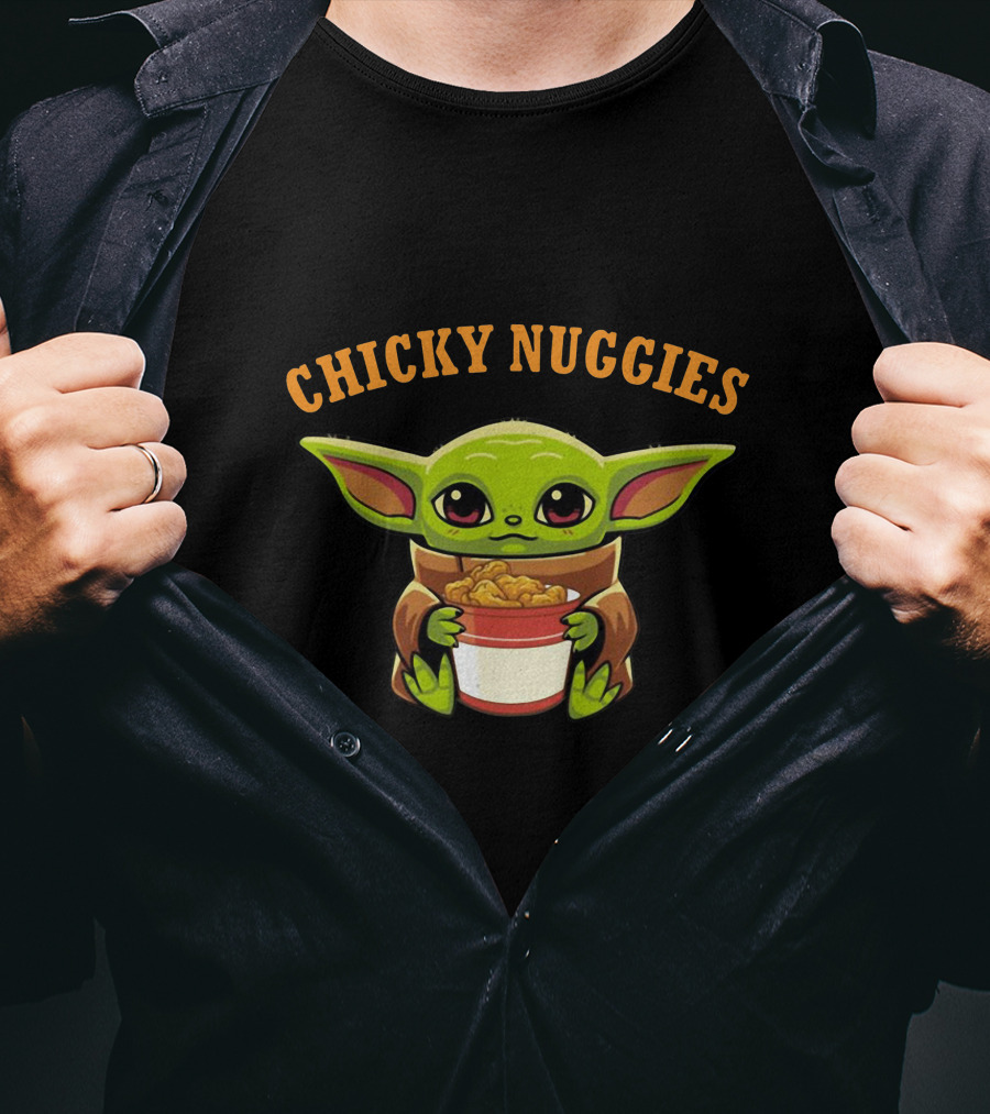 Chicky Nuggies Baby Yoda Holding Nugget Bowl T-Shirt