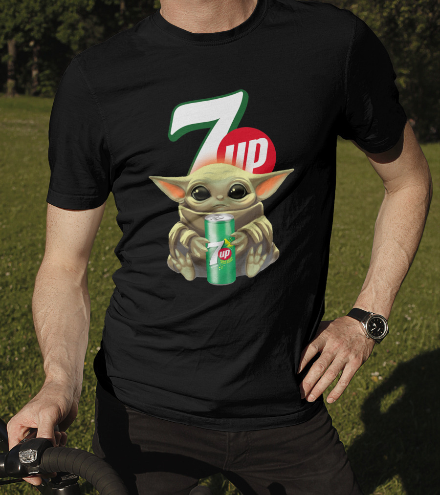 Baby Yoda Holds 7up Can T-Shirt