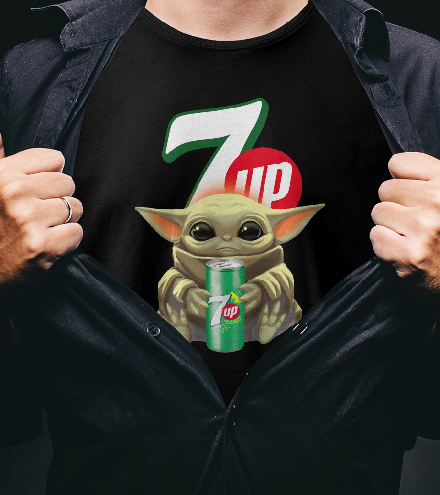 Baby Yoda Holds 7up Can T-Shirt