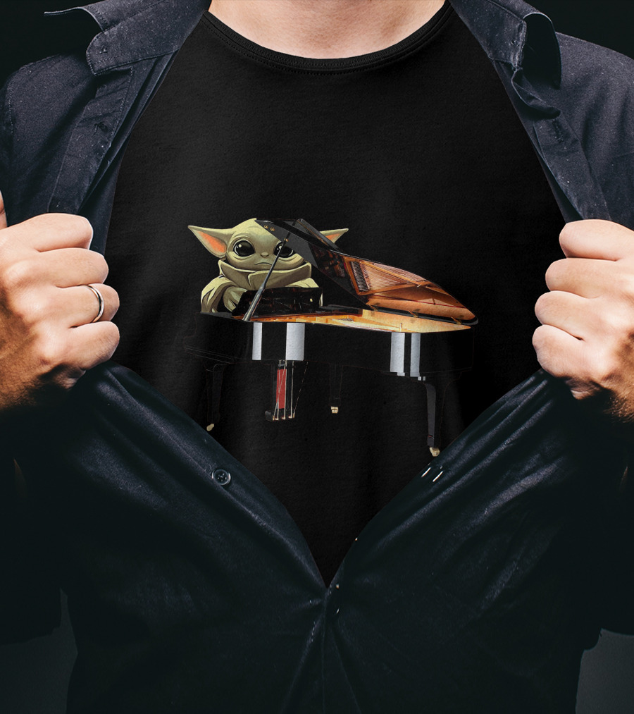 Baby Yoda At Grand Piano T-Shirt