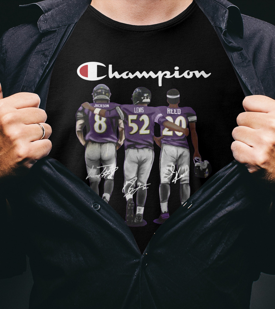 Champion Baltimore Ravens Jackson Lewis Reed Signatures T-Shirt