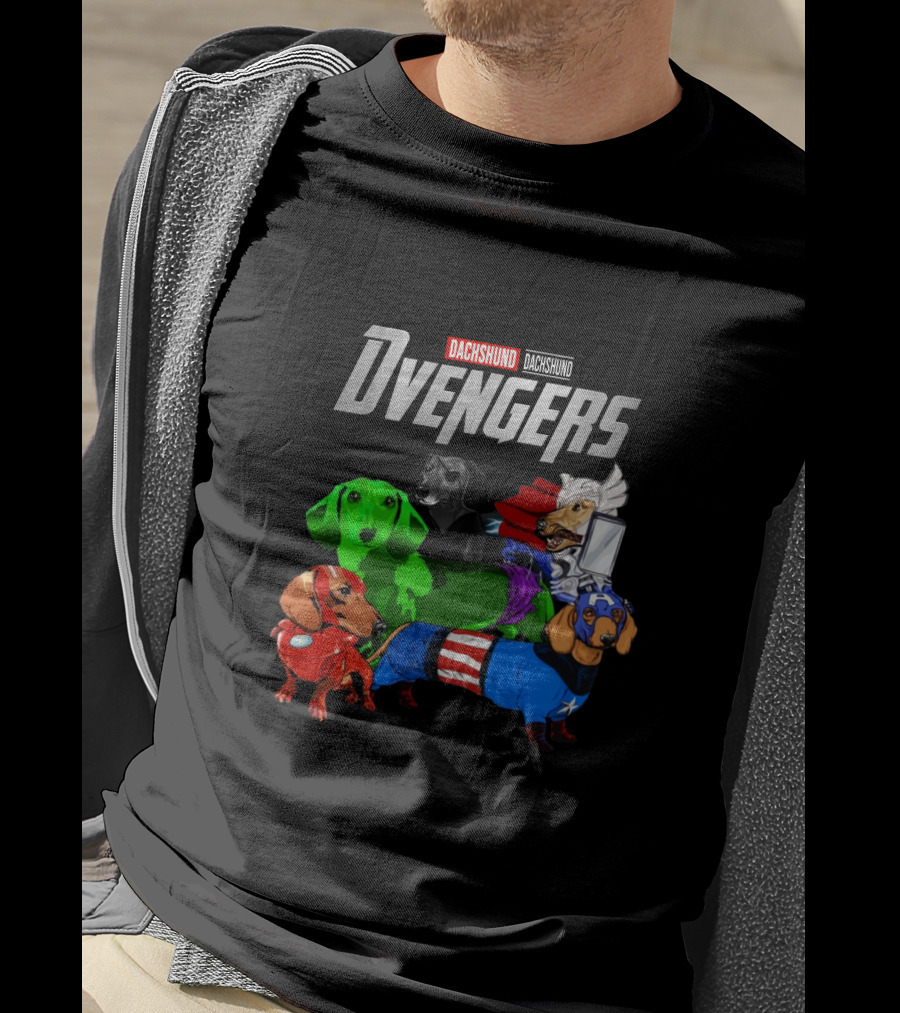Marvel Avengers Endgame Dachshund Dvengers Dogs As Superheroes T-Shirt