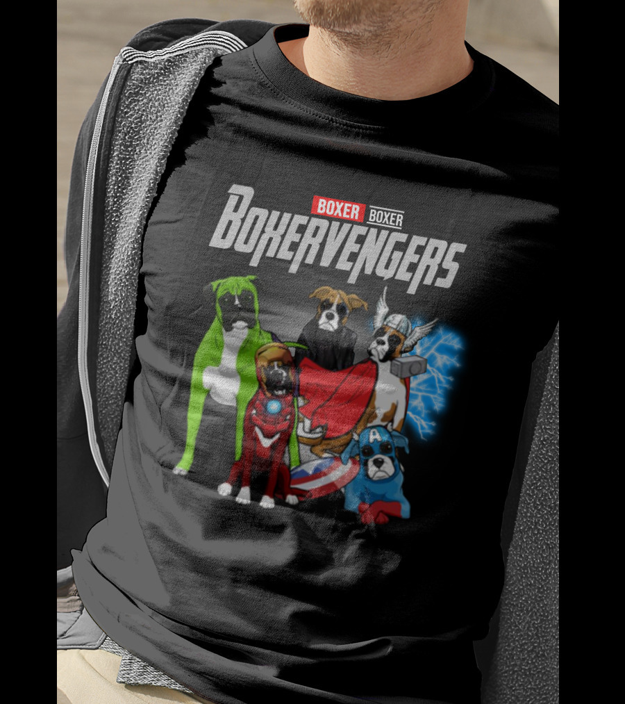 Marvel Avengers Boxer Boxervengers Dogs Superhero T-Shirt