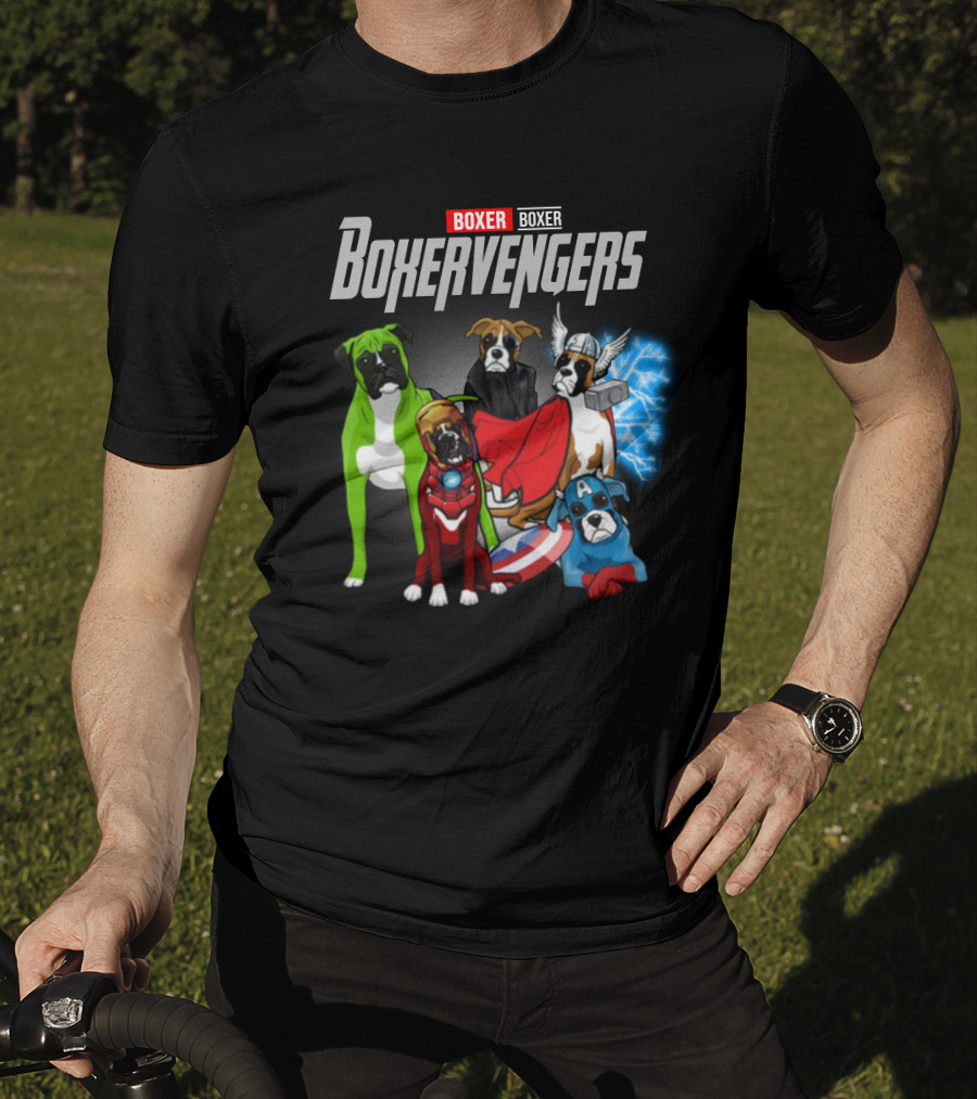 Marvel Avengers Boxer Boxervengers Dogs Superhero T-Shirt
