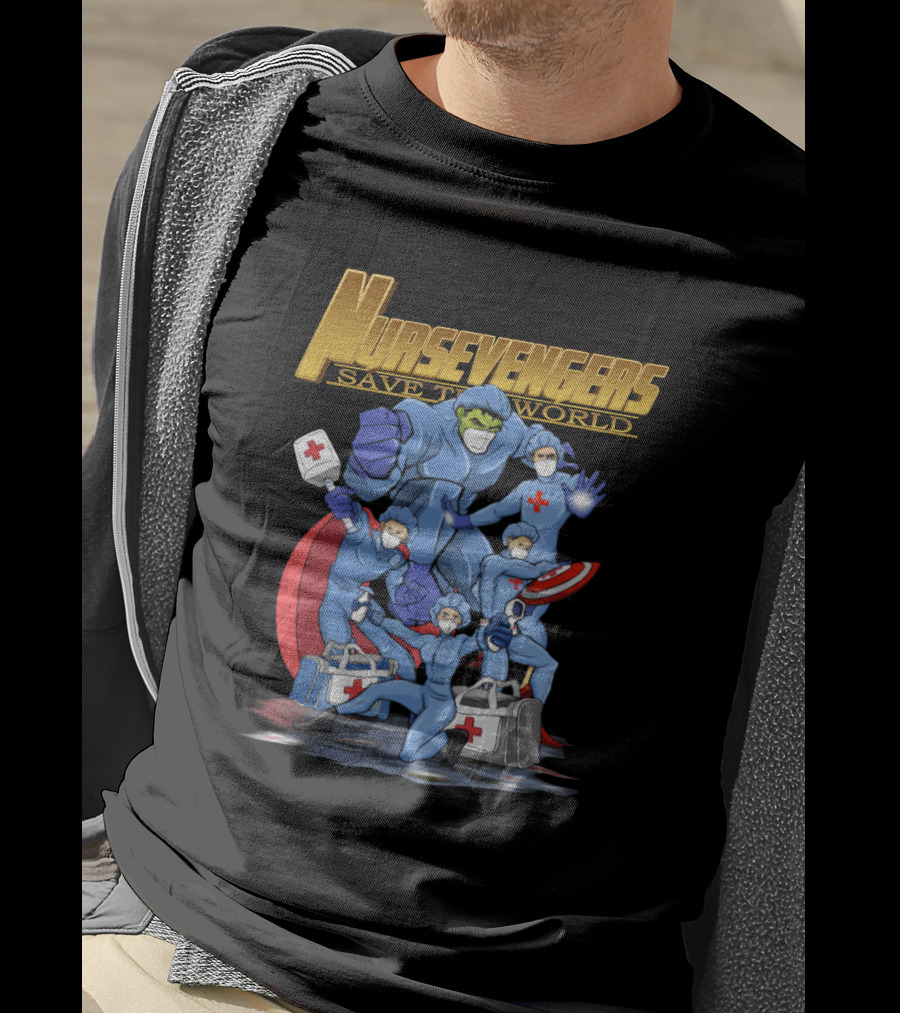 Nursevengers Save The World With Marvel Icons And Hero-Themed Medical Team T-Shirt