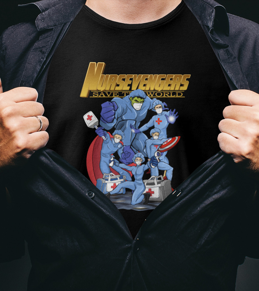 Nursevengers Save The World With Marvel Icons And Hero-Themed Medical Team T-Shirt