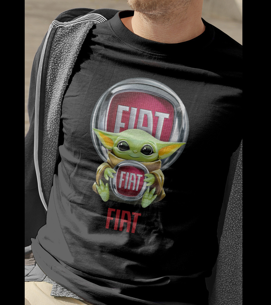 Baby Yoda Holding Fiat Emblem T-Shirt
