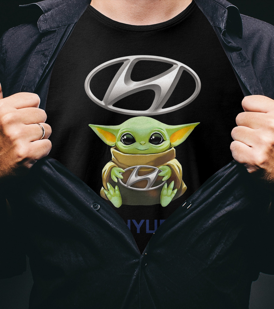 Baby Yoda Holding Hyundai T-Shirt