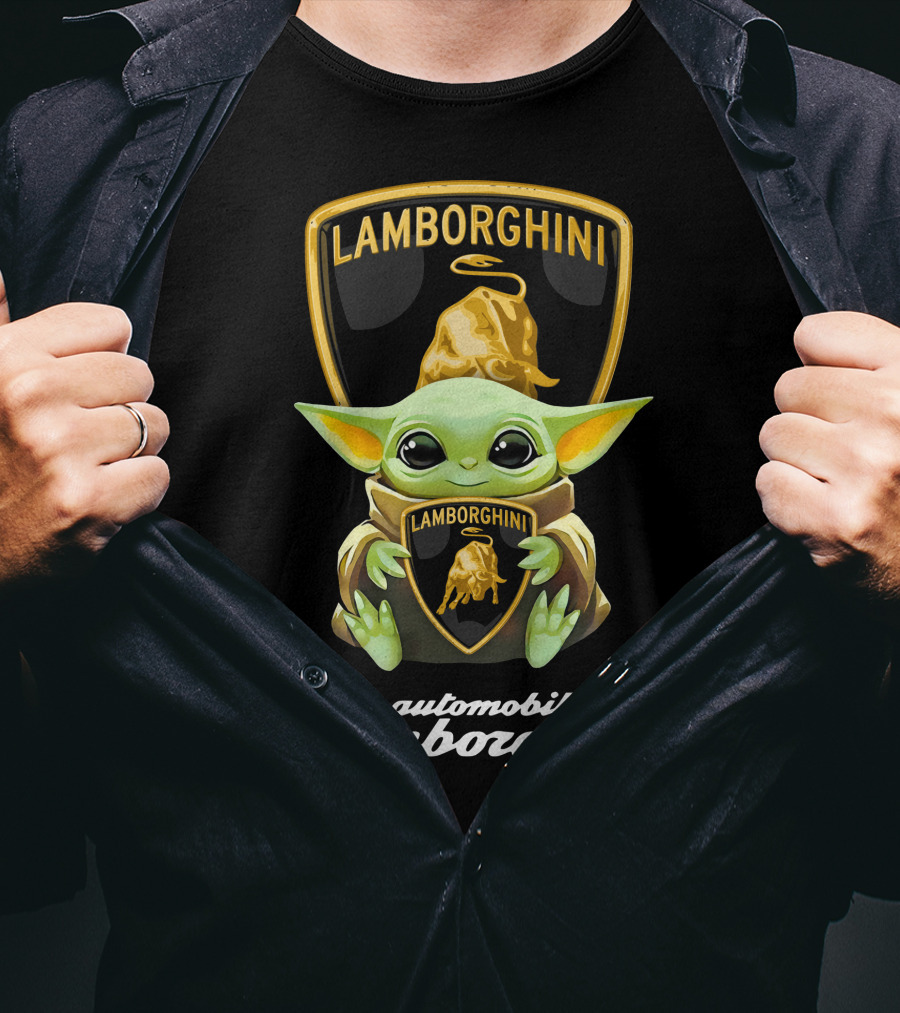 Baby Yoda Lamborghini Automobili Hug T-Shirt