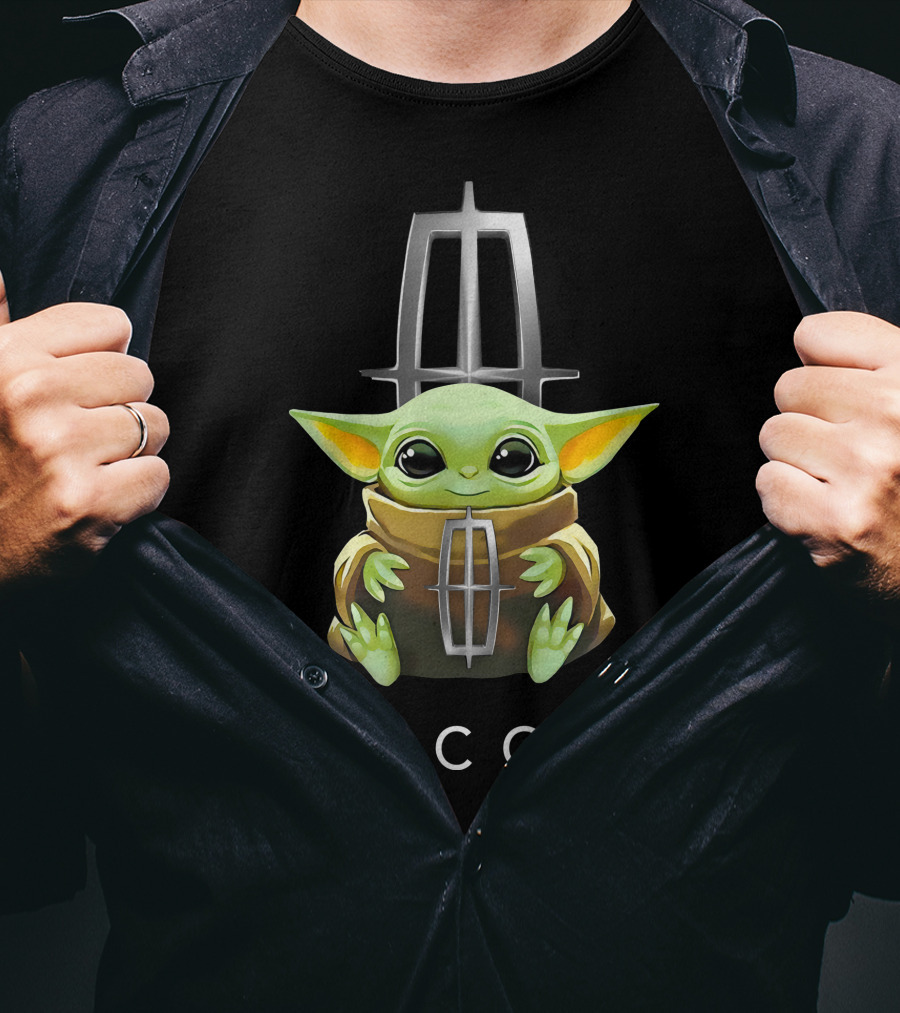 Baby Yoda Holding Lincoln Silver T-Shirt