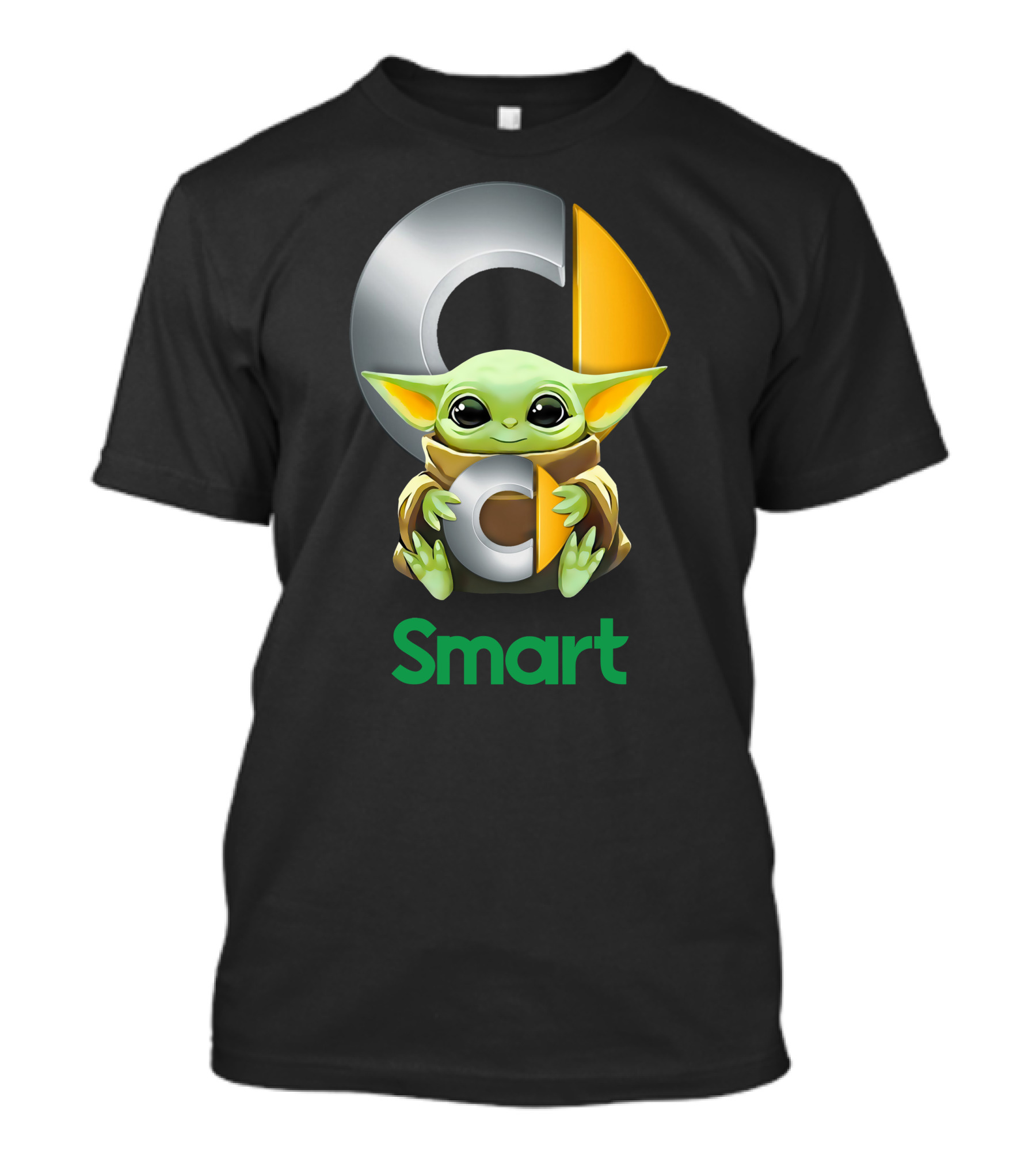 Baby Yoda Hug Commodore Logo Smart T-Shirt