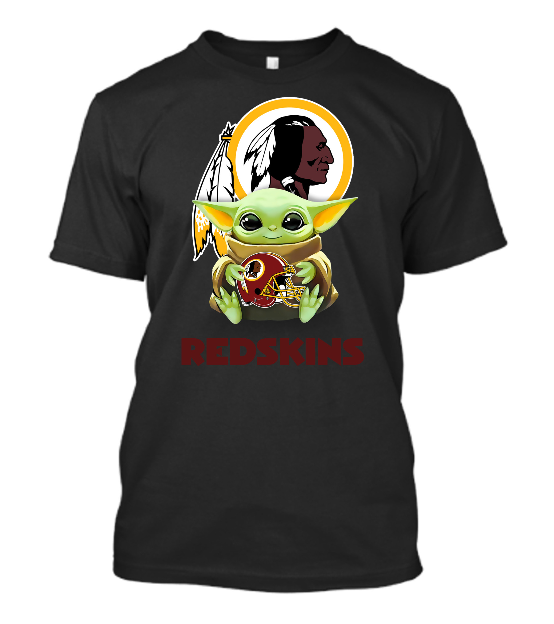 Baby Yoda Holding Washington Redskins Football Helmet Redskins T-Shirt