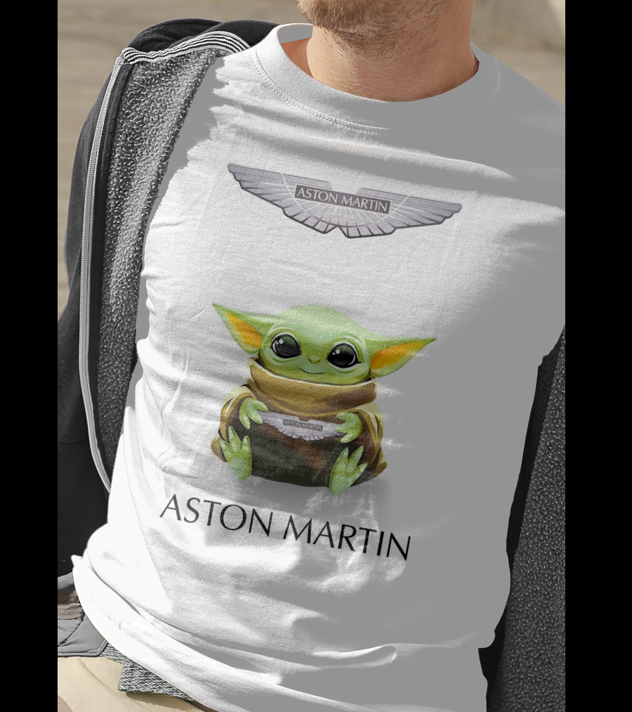 Aston Martin Baby Yoda Hugging T-Shirt