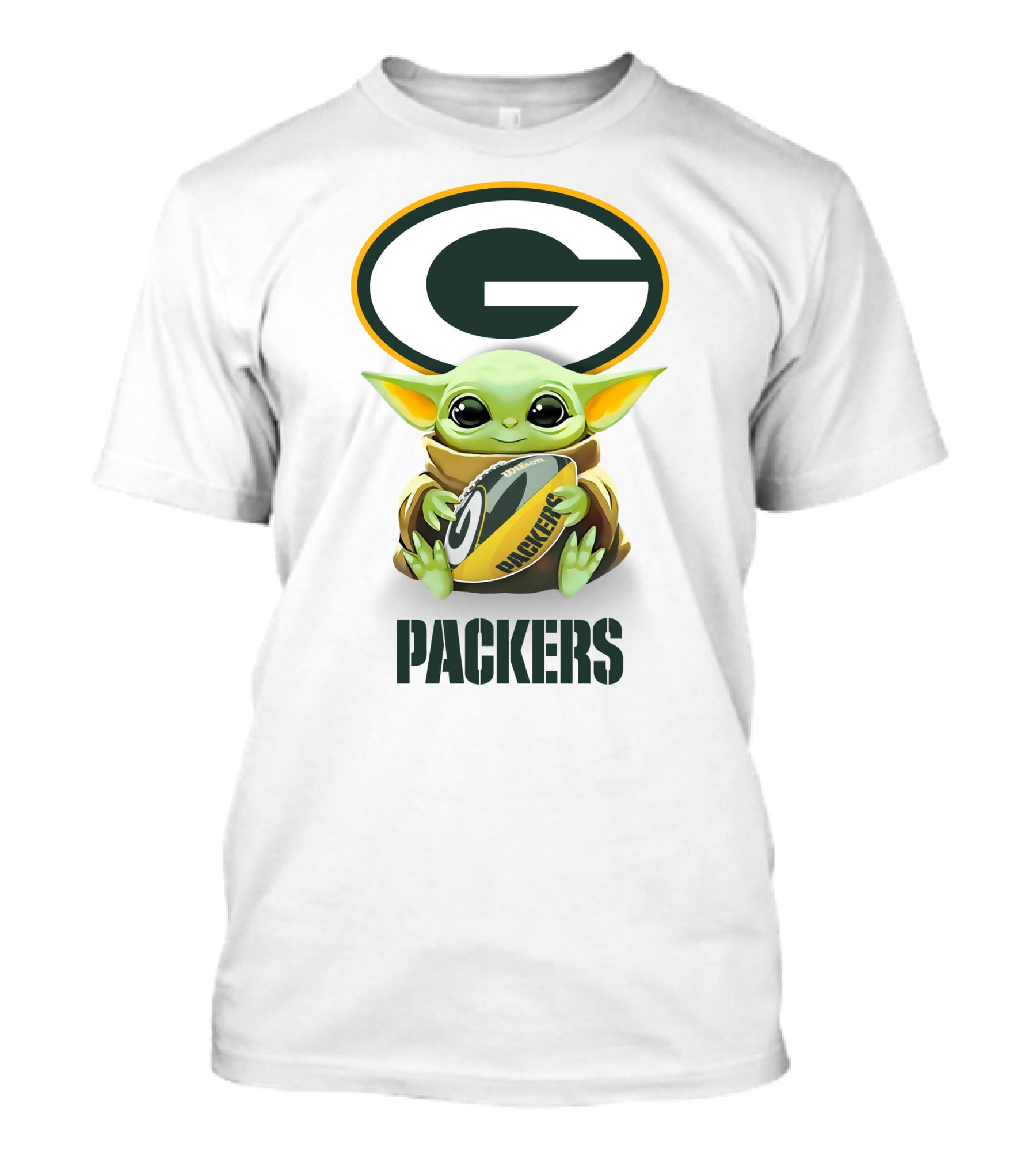 Baby Yoda Packers Hug Green Bay Football T-Shirt