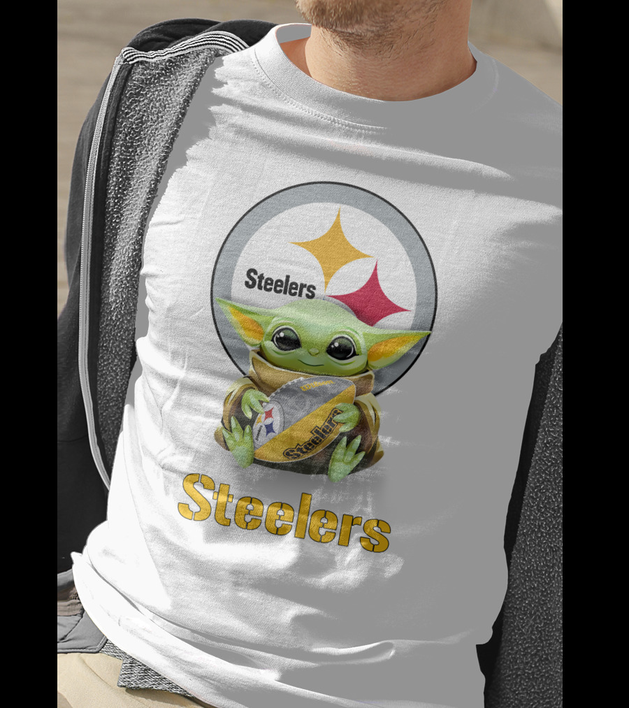 Baby Yoda Hug Steelers Football Tailgate Pittsburgh Steelers T-Shirt