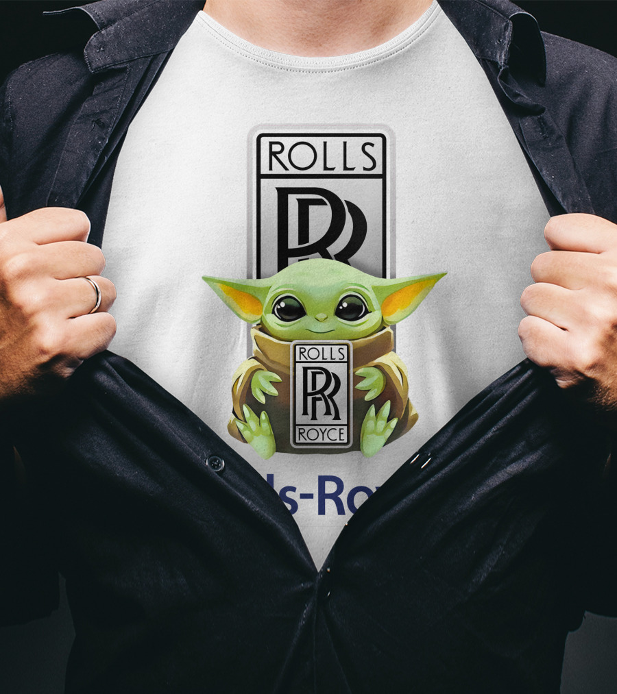 Baby Yoda Hugs Rolls-Royce T-Shirt