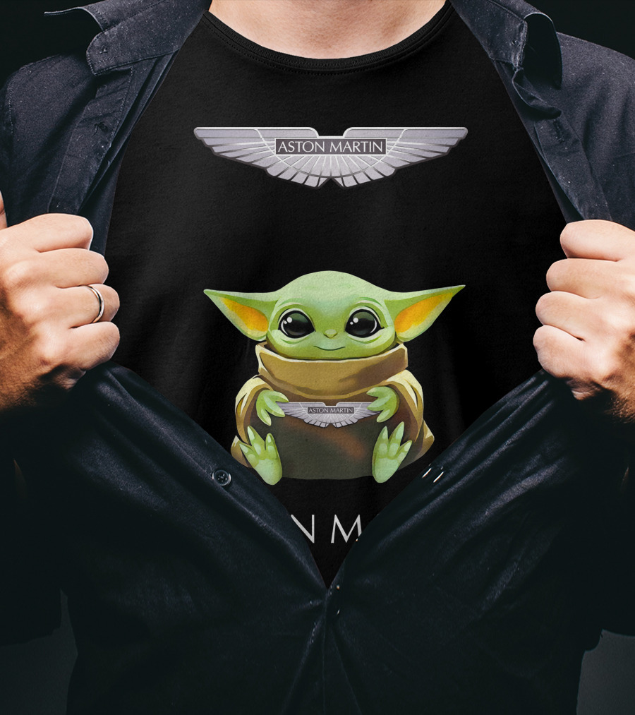 Star Wars Baby Yoda Hugging Aston Martin T-Shirt