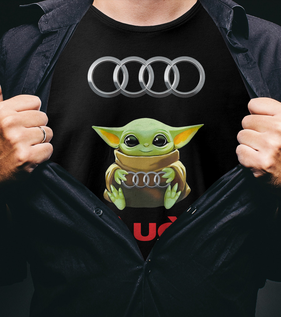 Star Wars Baby Yoda Holding Audi Rings With Audi Branding T-Shirt